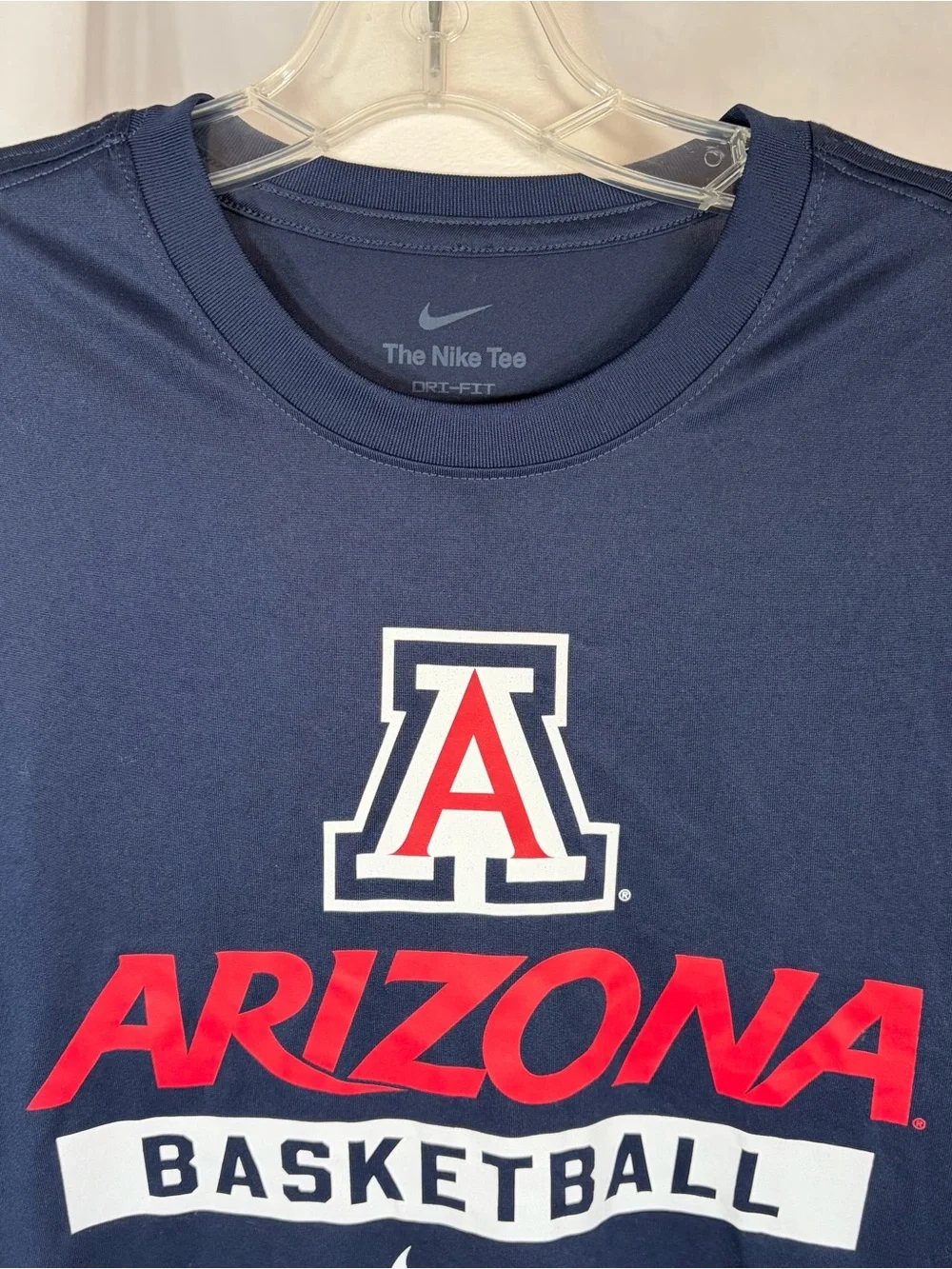 Nike Arizona Basketball Dri-Fit Crewneck T‑Shirt‎ Navy Blue/Red Arizona Logo Sml